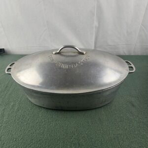 Vintage Wagner Ware Sidney-O # 265 Drip Drop Oval Roaster Baster w/Lid NO TRIVET